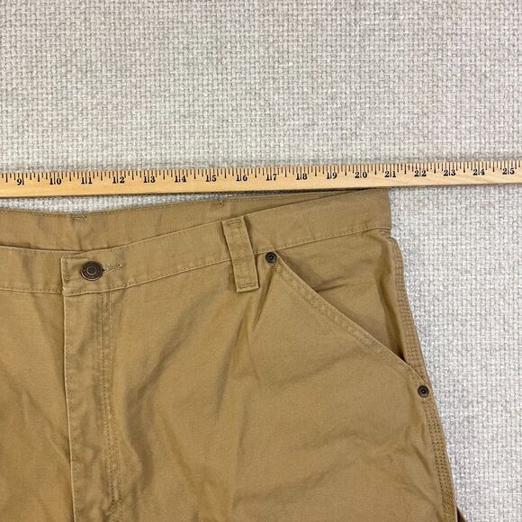 NEW Wrangler Carpenter Pants Men's 42x32 Relaxed Fit Brown Tan Utility Workwear - Picture 7 of 10